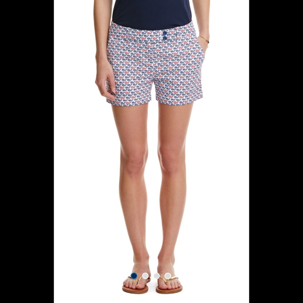 Vineyard Vines Flag Whale Print Shorts